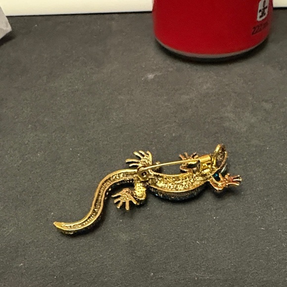 Colorful Jeweled Lizard Brooch Or Pendent - Picture 5 of 7